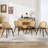 Upholstered Seat Dining Chair With Rattan Back(Set Of 4)-2042356579