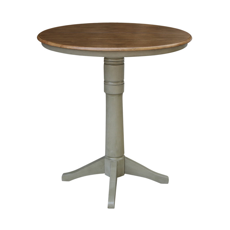 Ileia Extendable Solid Wood Dining Table, Hickory/Stone