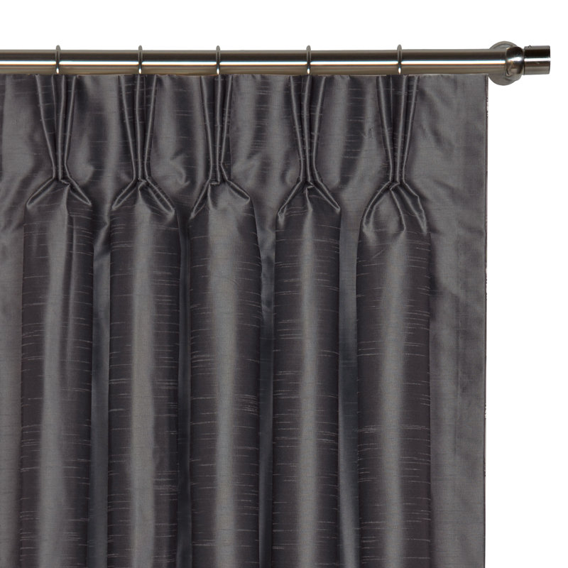 Edris Room Darkening Curtain Single Panel, 40" W x 108" L, Charcoal