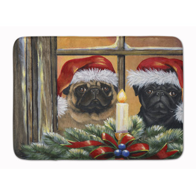 Tapis pour salle de bain Pug Christmas