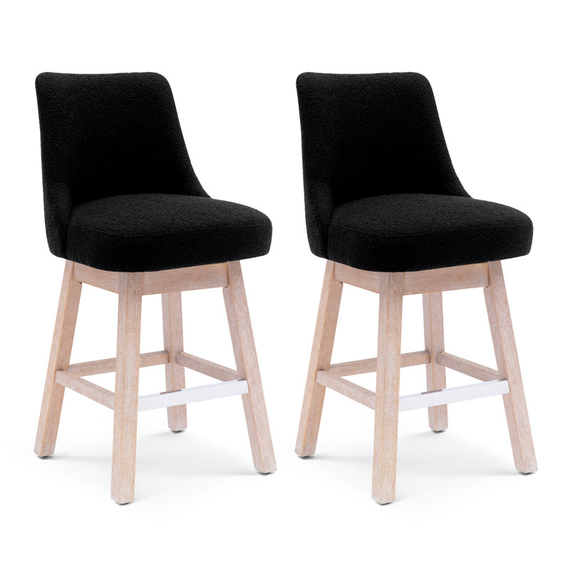 Tabouret de comptoir pivotant 26 po Breann, Noir