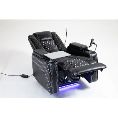 Power Zero Gravity Recliner With Infinite Position Recline, Built-In Storage, Cup Holders, Laptop Table, Phone Holder, And LED Reading Light.