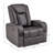 Sharaya Grey Vegan Leather LED Power Recliner With Speaker, Storage, USB And Wireless Charger