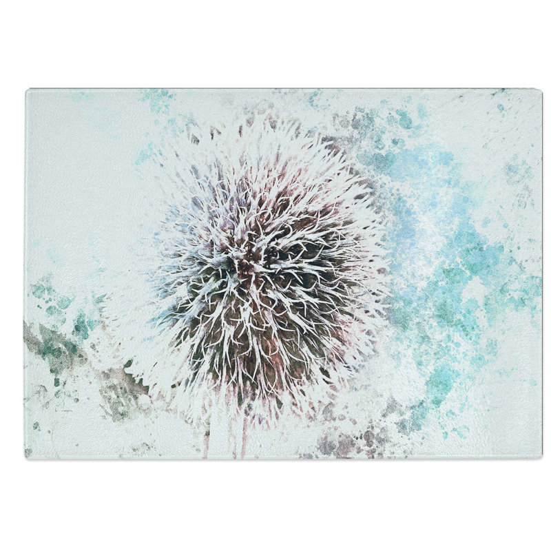 Glass Globe Thistle in Abstract Chopping Board, 39 cm W x 28.5 cm L