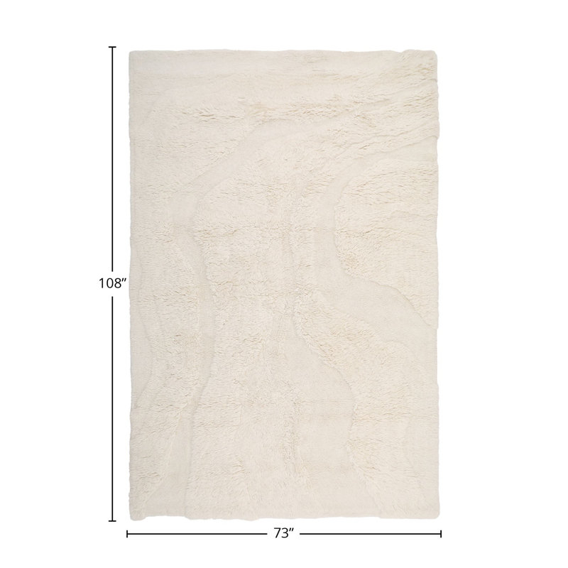 Oceano Ivory Area Rug - 9x12, Rectangle 6'1" x 9'