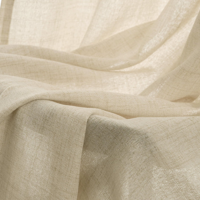 Janie Semi Sheer Curtain Panel Pair, 52" W x 84" L, Light Linen