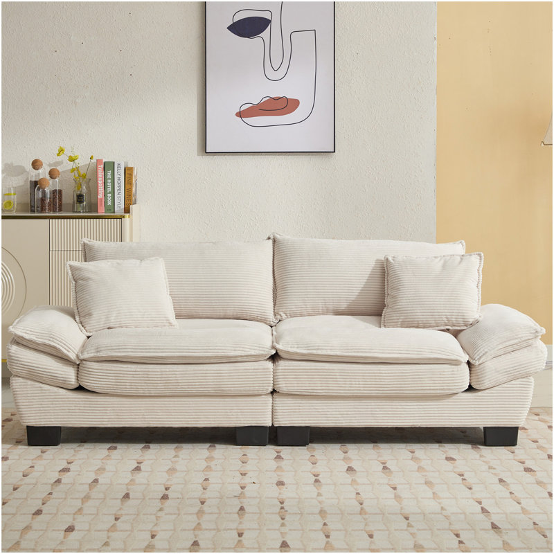 Canapé-lit Corduroy, Beige
