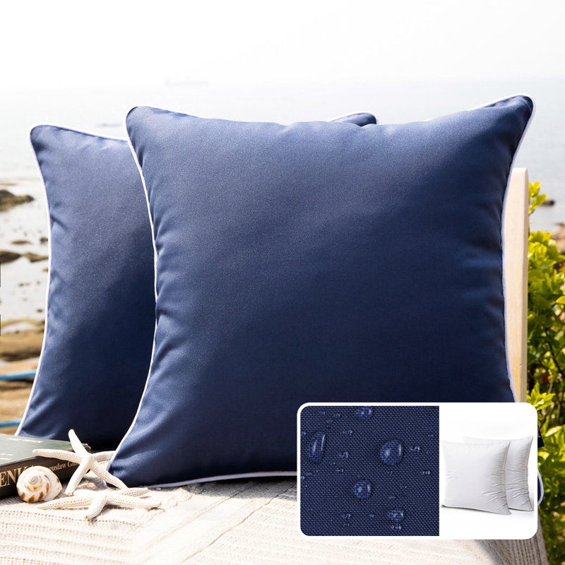 Housse de coussin d'extérieur Phantoscope, Carré 20 po, Marine, Polyester