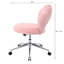 Chaise de bureau à domicile avec pivotement à 360 ° et housse en tissu - rose rotatif confortable-2140256733