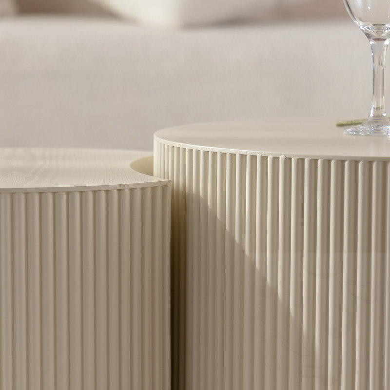 Ensemble de tables basses Round Wave, H 15,75 po x L 47,25 po x l 27,56 po