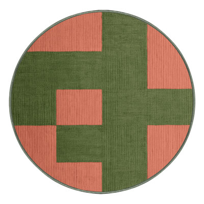 Machine Washable Botanical Brown Area Rug