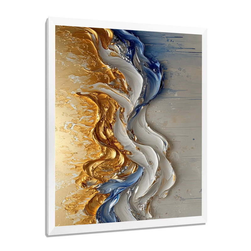 Queenborough - Abstract Canvas Art Print, H 44 po x l 34 po, Reproduction encadrée d'une seule photo, Blanc