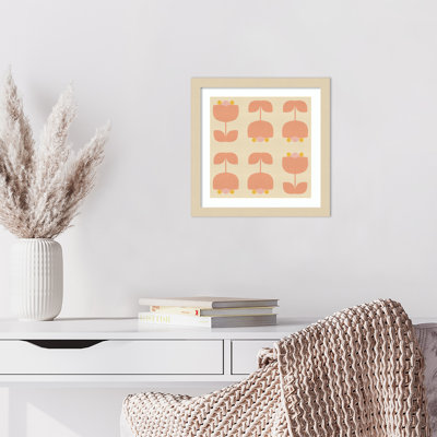 Retro Tulip Harmony by Pearlstein Wood Framed Wall Art Print
