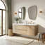 Meuble-lavabo double 59,3 po avec plateau SMC, tiroirs divisés, fixation murale, grande salle de bain