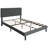 Dark Gray Twin Upholstered Platform Bed, Modern Linen Headboard With Button Tufting, No Box Spring, Wood Slat Support, Easy To Assemble, 300 Lbs Weight Capacity Size Bed Frame - Fabric, Spring-2138156654-2138156653