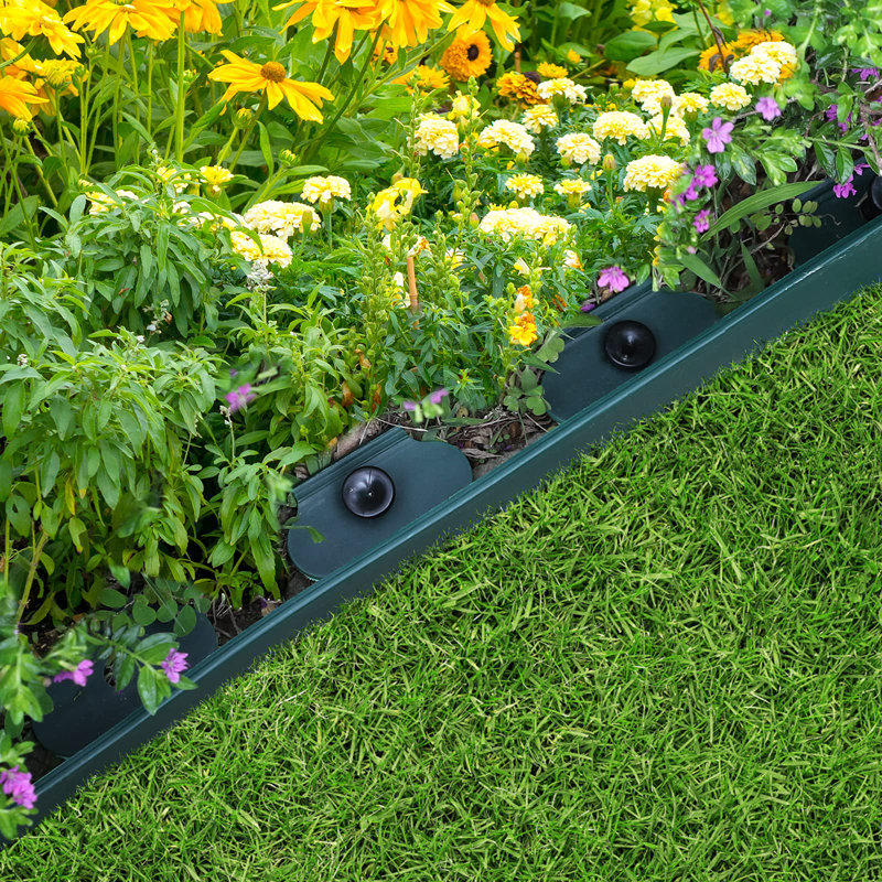 5cm H x 2000cm W Polypropylene Plastic Lawn Edging, Green