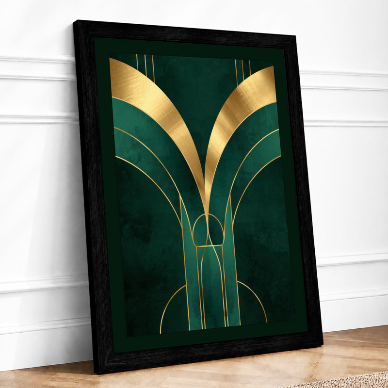 Golden Arches Art Deco - Framed Print, Black, A4 - 29.7 x 21.0 cm