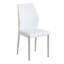 Ensemble de 4 chaises de salle à manger argentées et blanches de 37 pouces de hauteur: dossier ergonomique en polyuréthane, combinant confort et style. Mélange parfaitement confort et élégance, ajoutant plus de confort et de style à l'heure du repas.