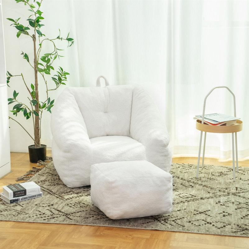 Fauteuil à billes avec rembourrage, Blanc