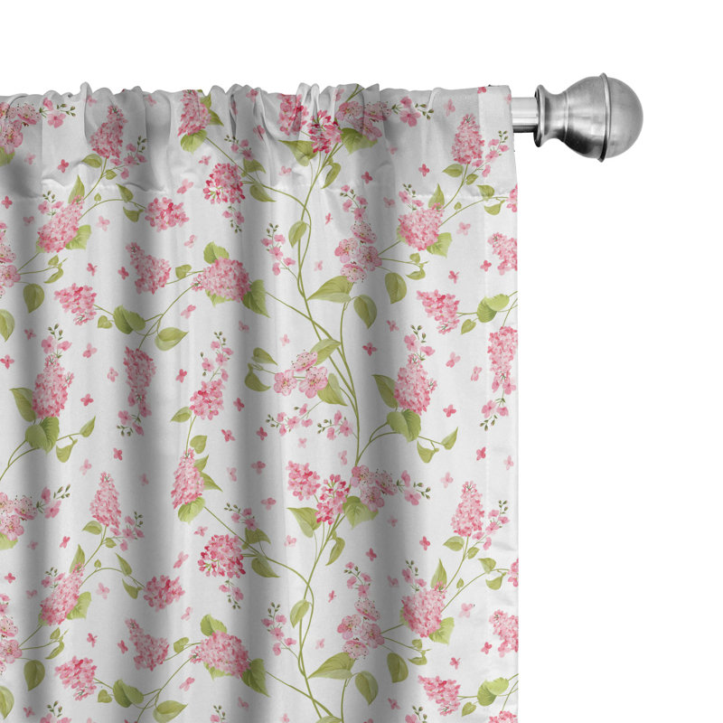 Shabby Flora Semi-Sheer Rod Pocket Curtain Panels, 28" x 95"