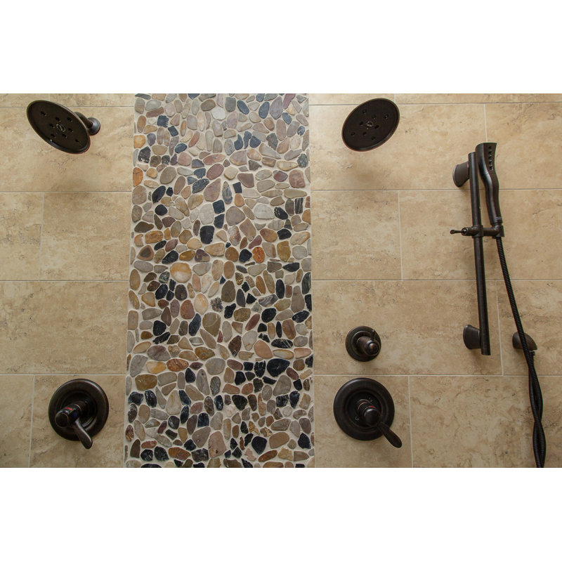 Rivera Pebbles™ Sized Natural Stone Pebble Tile, Dove
