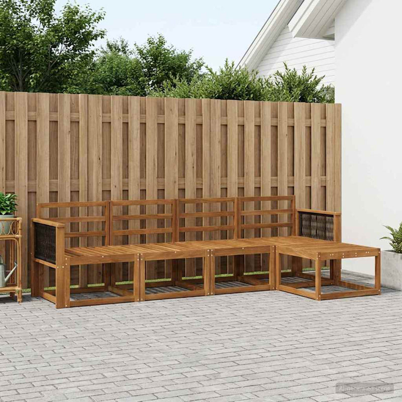 249cm Wide Patio Sectional Set, Black