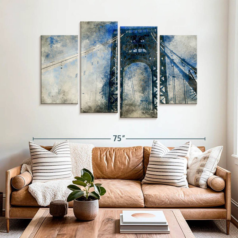 Lilie Abstract Bridge, 42" H x 68" W