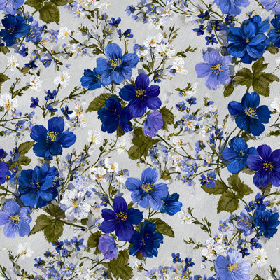 Art mural indigo sur toile tendue