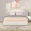 Lit plateforme tapissier grand avec 2 tiroirs, tête de lit capitonnée, support de matelas à lattes en bois, pas de sommier tapissier requis