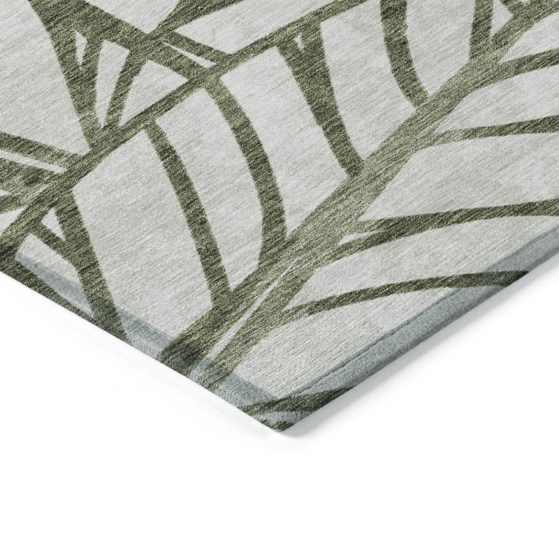 Tapis d'intérieur lavable floral beige 5 pi x 8 pi