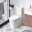 Toilette monobloc 1,1 / 1,6 GPF Tornado pour salle de bain, siphonic S-trap 12 po, cuvette allongée avec siège à fermeture douce, puissant double chasse CARTE 1000 g, siège de siège confortable ADA Hauteur 17 po