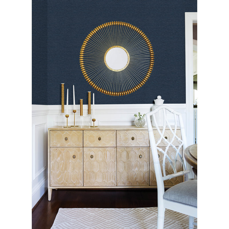 Rouleau de papier peint L 33 pi x l 20,5 po Bernoussi, Bleu marine, Paillé