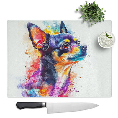 Chihuahua Dog Vol.4  Glass Chopping Board