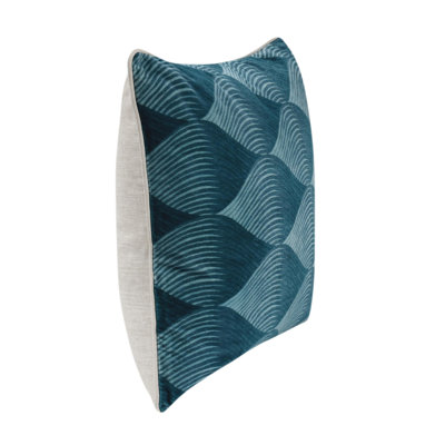 Scala 22" Cotton Velvet Fabric Blue Throw Pillow