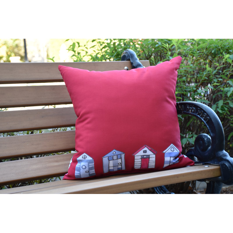 Housse de coussin d'extérieur carrée Nantucket, Rouge, 16 po x 16 po