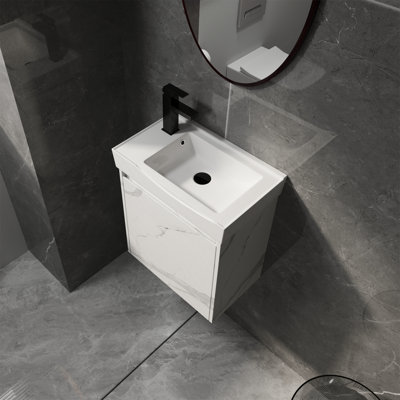 Meuble-lavabo mural avec lavabo en céramique