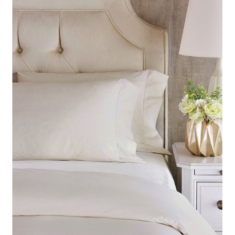 Gianna Percale Duvet Cover, Twin Duvet Cover, 400, Ivory