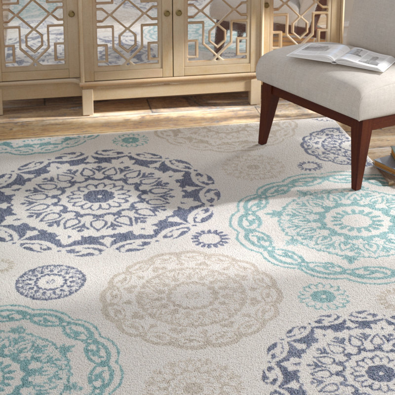 Tapis tissé à la machine Merriwood, Rectangle 3 pi 6 po x 5 pi 6 po, Vert / Brun / Gris