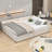 Linen Upholstered Daybed with USB Ports and Dual Storage Drawers-106715503