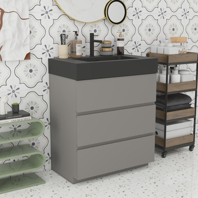 Modern Bathroom Large Storage Vanity