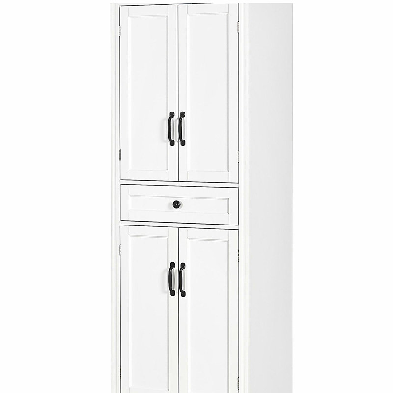 67" Tall Kitchen Pantry Cabinet, 4-Door Storage Cabinet with Drawer and Adjustable Shelves
