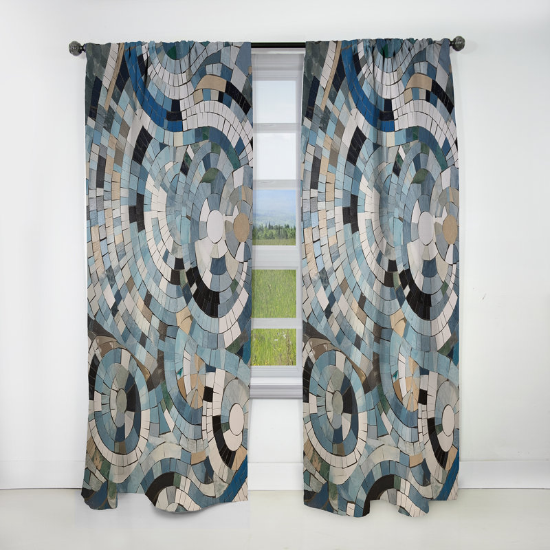Rideau géométrique occultant Cowen - mosaïque Boho - 1 panneau, L 52 po x L 84 po