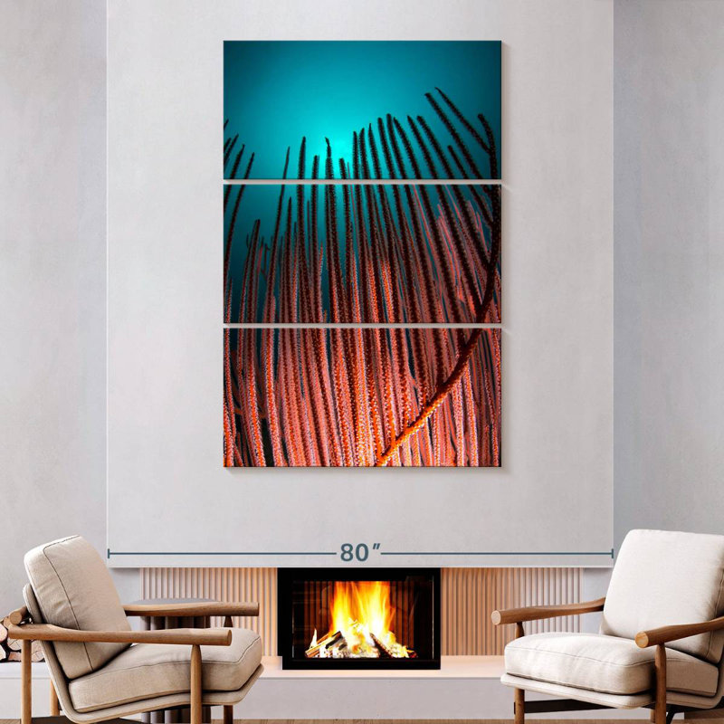 Brampt Coral And Teal, 74" H x 48" W