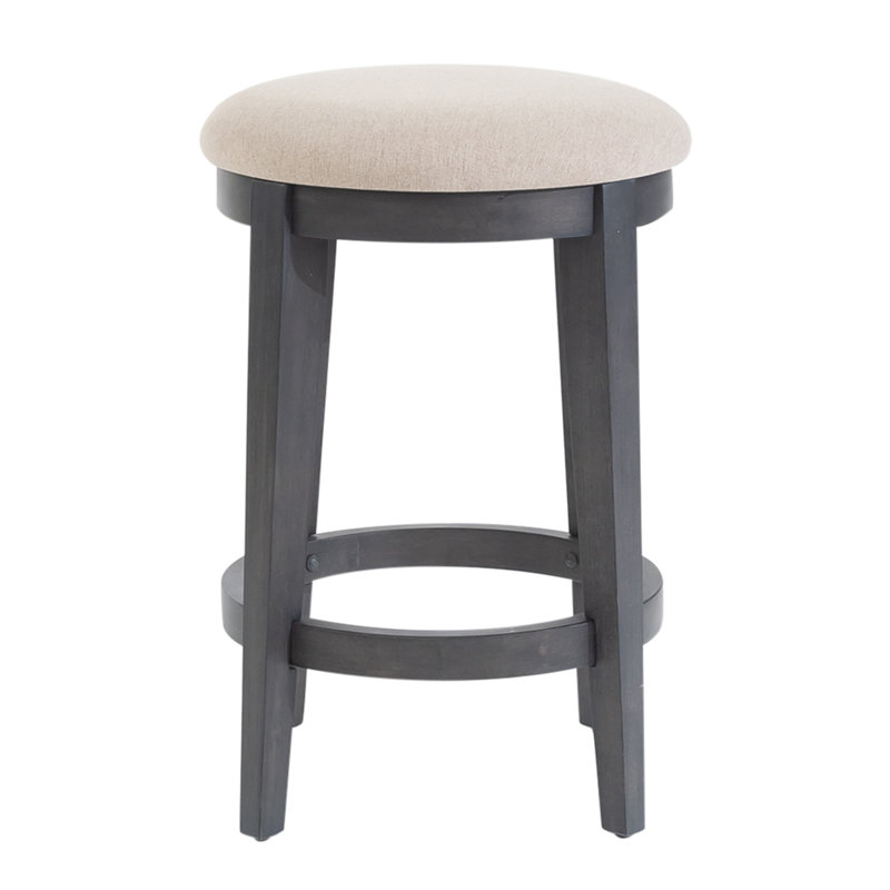 Cassady Console Stool w/ Upholstered Seat, Gray