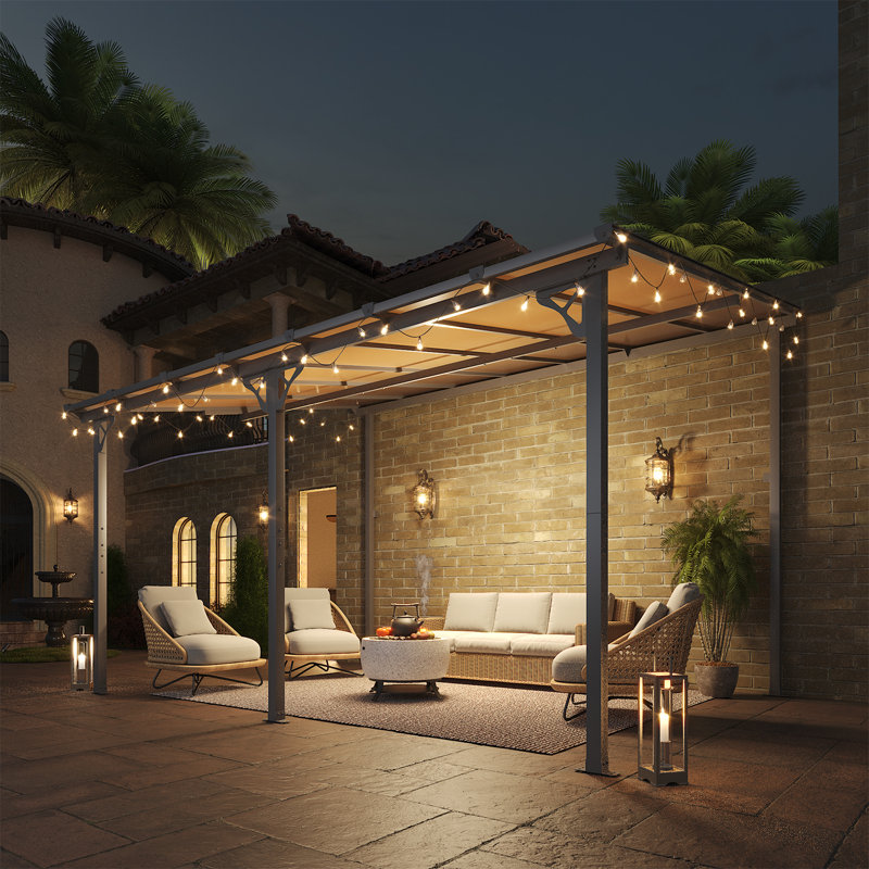 14 pi. L 10 pi. Pergola en métal