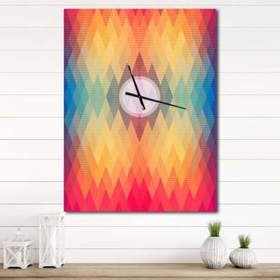 Colorful Geometric Pattern - Modern wall clock