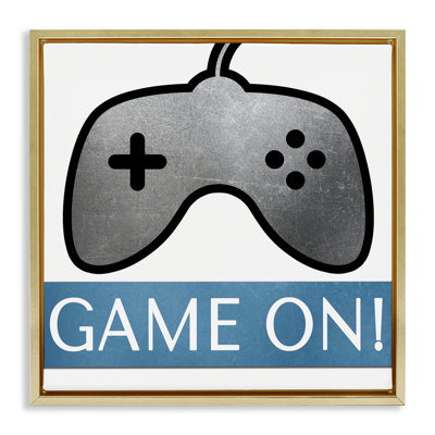 Game On Controller  Framed Floater Canvas Wall Art by Kim Allen