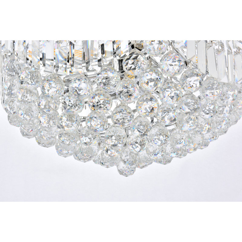 Eustacio - Lustre de style empire unique avec accents de cristal, Chrome chrome, Coupe royale, H 100 po x l 30 po x P 30 po