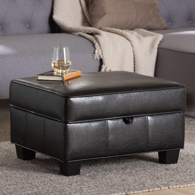 Repose-pieds en cuir Baxton Studio Agustus