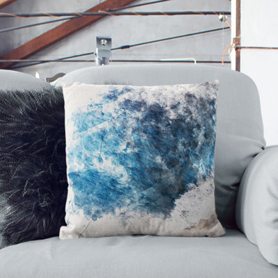 Waves on the Beach in Bali Watercolour Cushion with Filling